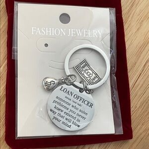 Funny Loan Officer Silver Keychain with Charm